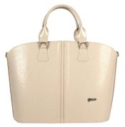 Béžová kabelka do ruky v hadím designu S547