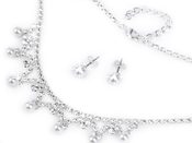 Štrasová souprava s perlami - jablonecká bižuterie