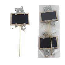 DEKORACE Tabulka s kočkou zápich, 2 ks D6782 - 30 cm