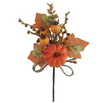 Dekorační větvička s dýní P2082 - 27 cm