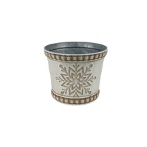 Květináč plechový vločka K3907/1 - dia 12 × 10 cm