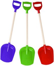 Lopata plastová s dřevěným úchytem 75cm 3 barvy