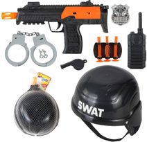 Policejní dětská sada samopal s přilbou a doplňky speciální jednotky SWAT