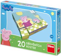 DINO DŘEVO Kubus Peppa Pig Veselý den obrázkové kostky set 20ks