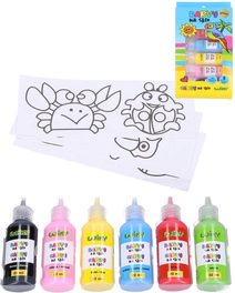 Barvy na sklo glitter se třpytkami set 5x 22ml + černá kontura se šablonami