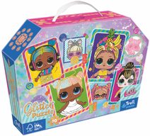 TREFL PUZZLE L.O.L. Surprise! Třpytivé barevné panenky 41x28cm 70 dílků v kufříku