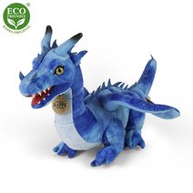 Plyšový drak 40 cm modrý