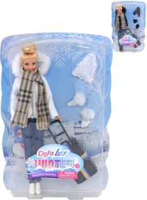 Panenka Defa Lucy zimní obleček set s čepicí a rukavicemi 2 barvy