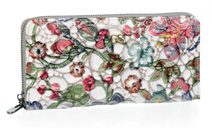 Kožená dámská peněženka v barevném motivu RFID šedá v dárkové krabičce PN25