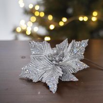 Dekorační květ vánoční hvězda 10cm X3587/1