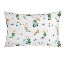 Povláček bavlna - 40x60cm na zip ( pouze povlak ) Medvídek na motorce