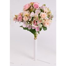 kytice mini růže, hortenzie 35 cm růžová - 35 cm