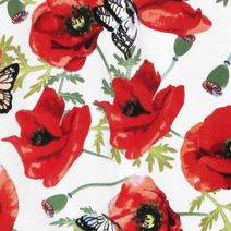 Látka - Berta Červená,Bílá,Zelená 48/612 šířka 140 cm