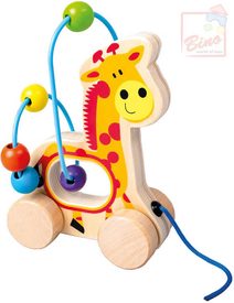 Baby žirafa tahací motorický labyrint provlékačka pro miminko