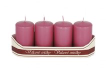 Adventní svíčky válec 40/70 mm 4 ks - starorůžová