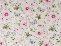 Mušelín / dvojitá gázovina luční květy METRÁŽ