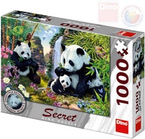 Puzzle 1000 dílků Pandy skrytá tajemství 66x47cm skládačka v krabici