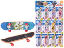 Skateboard prstový kovový prkno s grafikou různé druhy na kartě