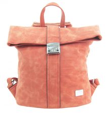 Dámský batoh / kabelka z broušené kůže lososá růžová