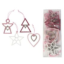 Vánoční dekorace, 8ks D2324 - 5,5 - 7,7 x 0,5 x 7 - 7,7 cm