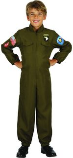 KARNEVAL Šaty vojenský pilot vel.M (120-130cm) 5-9 let *KOSTÝM*