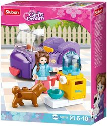 SLUBAN Girls Dream Auto s krmítkem pro pejsky 91 dílků + 1 figurka STAVEBNICE