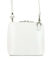 Kožená malá dámská crossbody kabelka bílá