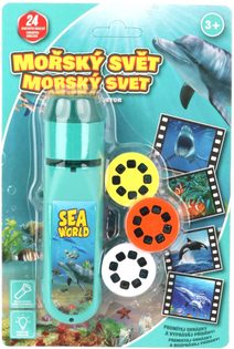Baterka dětská svítilna a projektor Mořská zvířata 2v1 na baterie Světlo
