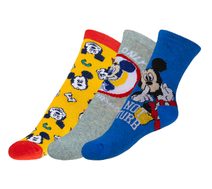 Ponožky dětské Mickey - sada 3 páry - 23-26 červená