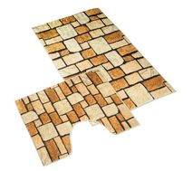 Koupelnové předložky Koupelnová předložka 3D tisk sada - sada 60x100, 60x50 cm kamenná dlažba