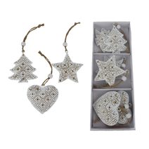 Vánoční dekorace k zavěšení, 6 ks K4379 - 21.5 × 8 × 2 cm