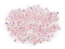 Skleněné korálky broušené ohňovky 4 mm s AB efektem