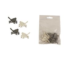 Dekorační ptáček, 12 ks D3712 - 3,5 x 0,2 x 3 cm