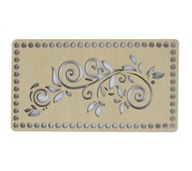 Dno - víko překližkové Natur obdélník s květinou 26x14 cm / otvory 8 mm