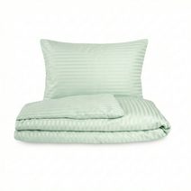 Saténové povlečení s proužkem OLIVOVÉ