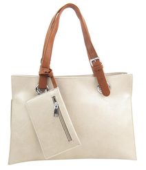 Moderní dámská kabelka přes rameno světlá krémová