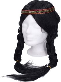 Paruka indián černá s copánky