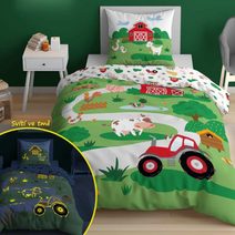DETEXPOL Povlečení Farma na kopci svítící Bavlna, 140/200, 70/80 cm