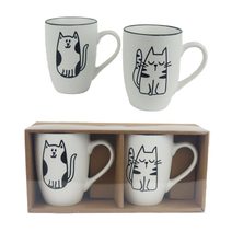 Porcelánový hrnek kočka, 2 ks X6975 - 350 ml