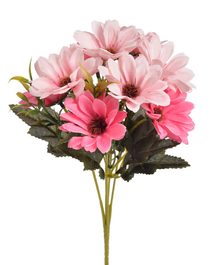 Umělá kytice chryzantémy - růžový mix 10 květů