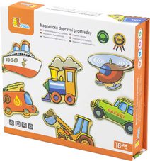 DŘEVO Magnetky dopravní prostředky set 20ks v boxu *DŘEVĚNÉ HRAČKY*