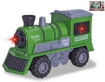 Lokomotiva zelená vláček na setrvačník na baterie Světlo Zvuk