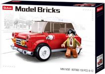 SLUBAN Model Bricks Auto Mini vůz červený 150 dílků + 1 figurka STAVEBNICE