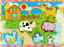 DŘEVO Baby vkládačka zvířátka farma *DŘEVĚNÉ HRAČKY*