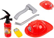 Hasičská dětská sada hasicí přístroj 450ml s helmou a doplňky stříká vodu