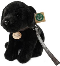 PLYŠ Pes labrador černý 25cm s vodítkem Eco-Friendly *PLYŠOVÉ HRAČKY*
