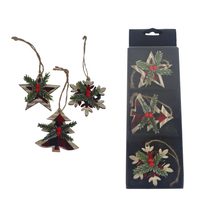 Vánoční dekorace k zavěšení, 3 ks D7524 - 6 cm