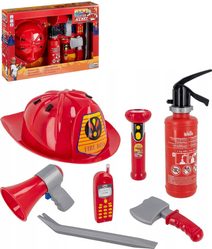 Klein hasičský set (7 ks, světlo, zvuk, baterie)
