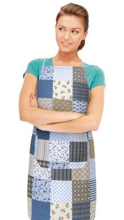 Kuchyňská zástěra ADÉLA - zástěra 67x84 cm Patchwork modrá
