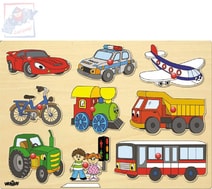 Baby puzzle vkládací Dopravní prostředky na desce 9 dílků
